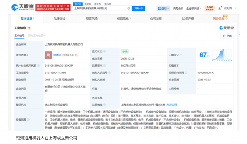 银河通用机器人在上海成立新公司(图1) 银河通用机器人在上海成立新公司(图1)