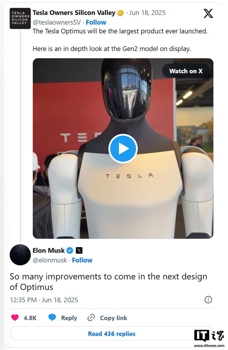 马斯克预热特斯拉第三代 Optimus 人形机器人：将有诸多改进(图2)