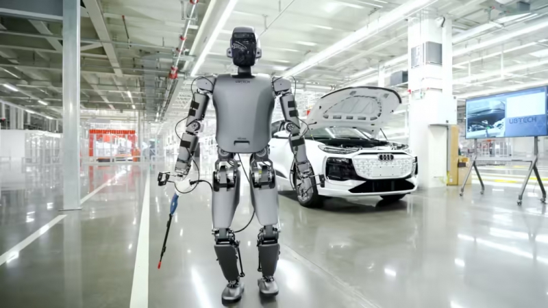 奥迪一汽首次在生产基地试运行优必选 Walker S1 人形机器人(图1) 奥迪一汽首次在生产基地试运行优必选 Walker S1 人形机器人(图1)